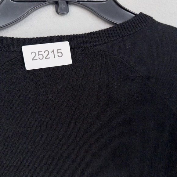 LA Made Sweater Womens Small Black Faux Leather Panel Moto Edgy Knit Pullover - Picture 12 of 12